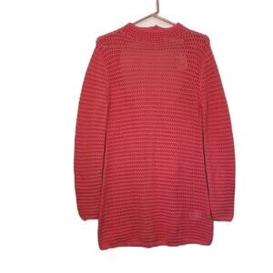 Free People FP Beach Pink Coral Loose Knit Open Back Summer Sweater Size M